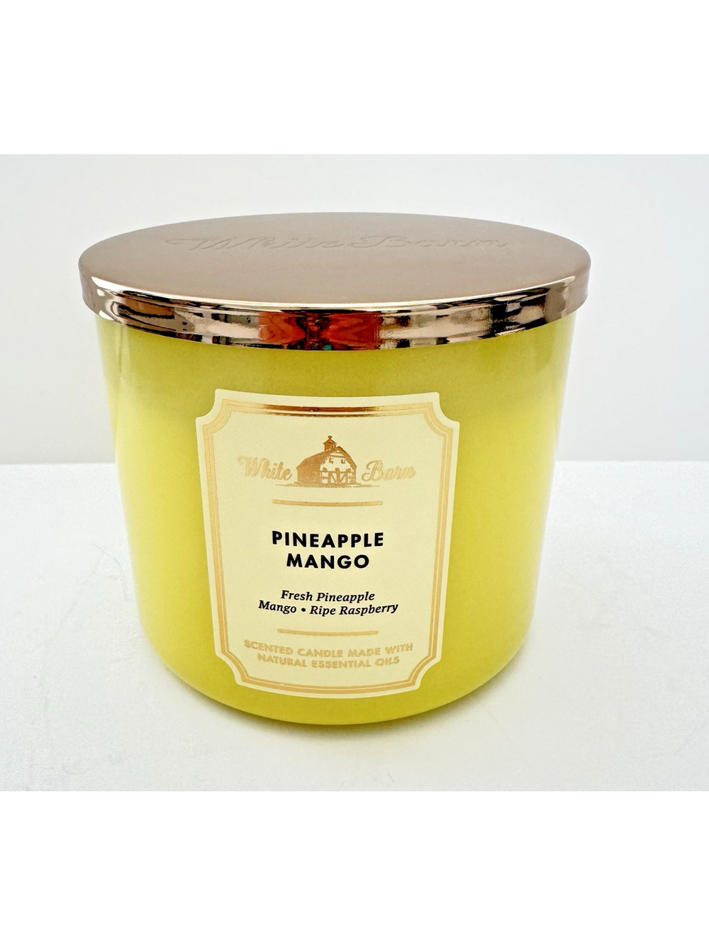 NEW Bath & Body Works PINEAPPLE MANGO White Barn 3 Wick Scented Candle 14.5 oz
